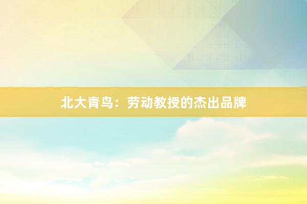 北大青鸟：劳动教授的杰出品牌