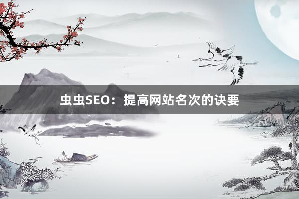 虫虫SEO：提高网站名次的诀要